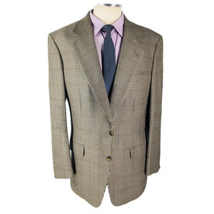 42L Brioni Italy Roman Roma Mens Silk Wool 2 Button Blazer Sport Coat (EUR 52L)